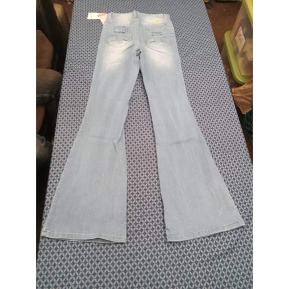WAIST 29 INCHES SIZE 7 FLARED JEANS STRETCH DENIM, PUSH UP BLUE 7-3 CTP1201 SZ7 - Picture 9 of 11